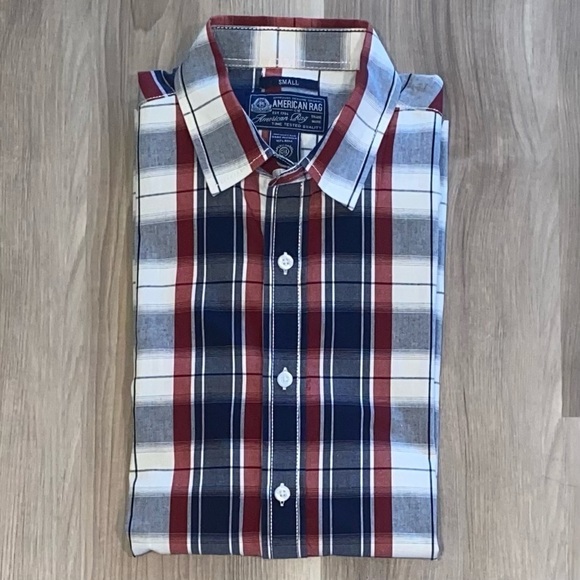 2/$25 NWOT American Rags Mens Plaid Shirt Size Small - Picture 6 of 8